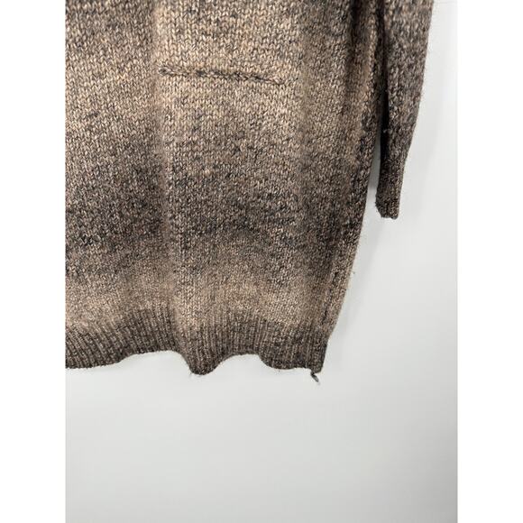 Wallace Sweater Women SMALL Brown 3/4 Sleeve Round Neck Merino Wool Alpaca Blend - Picture 3 of 9